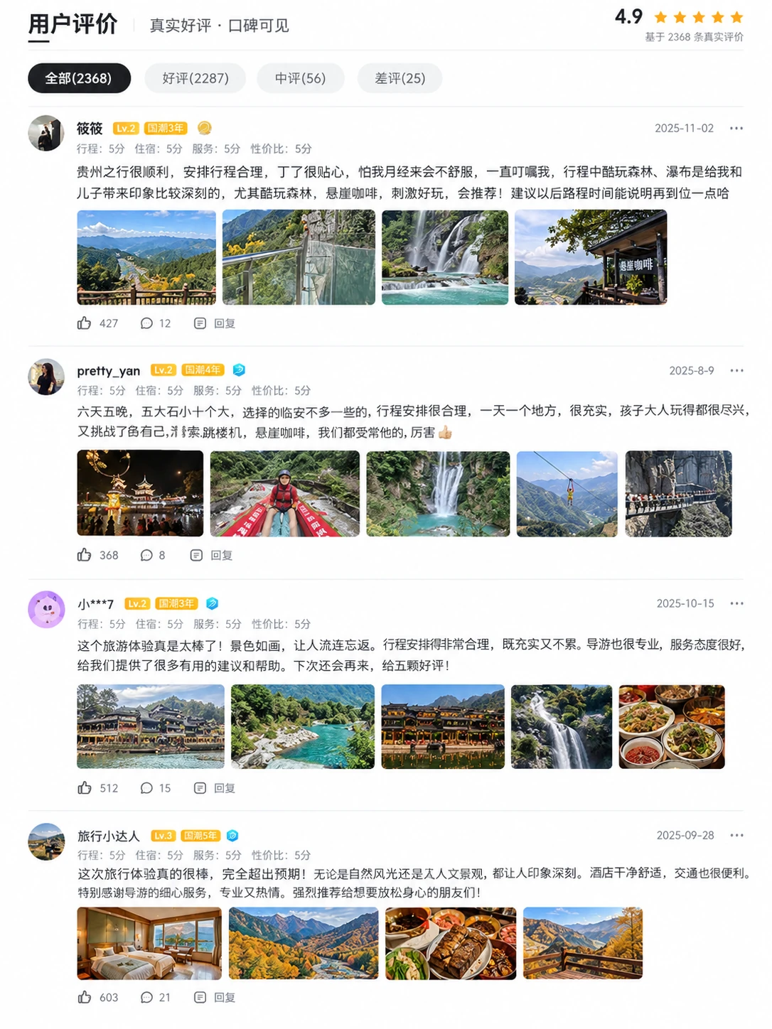 游客评论截图（中文）